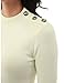 PattyBoutik Women Mock Neck Long Sleeve Military Style Sweater. (Ivory Small)