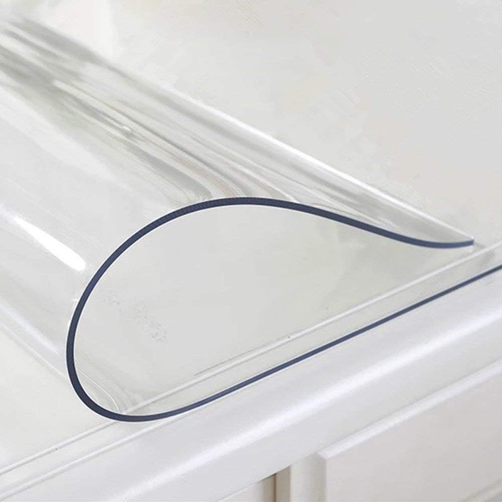 Rectangle Clear Plastic Protective Table Cover - Heavy Duty - 1.5mm Thick - 60" x 36" - 1 ct Box - Table Tek - Restaurantware: Kitchen & Dining