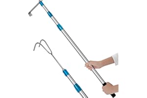 DOFIMATE Cargo Grabber Pickup Truck Bed,6.3 FT Truck Cargo Retriever,Heavy Duty Truck Bed Accessories, Truck Bed Reach Tool with 2Hooks