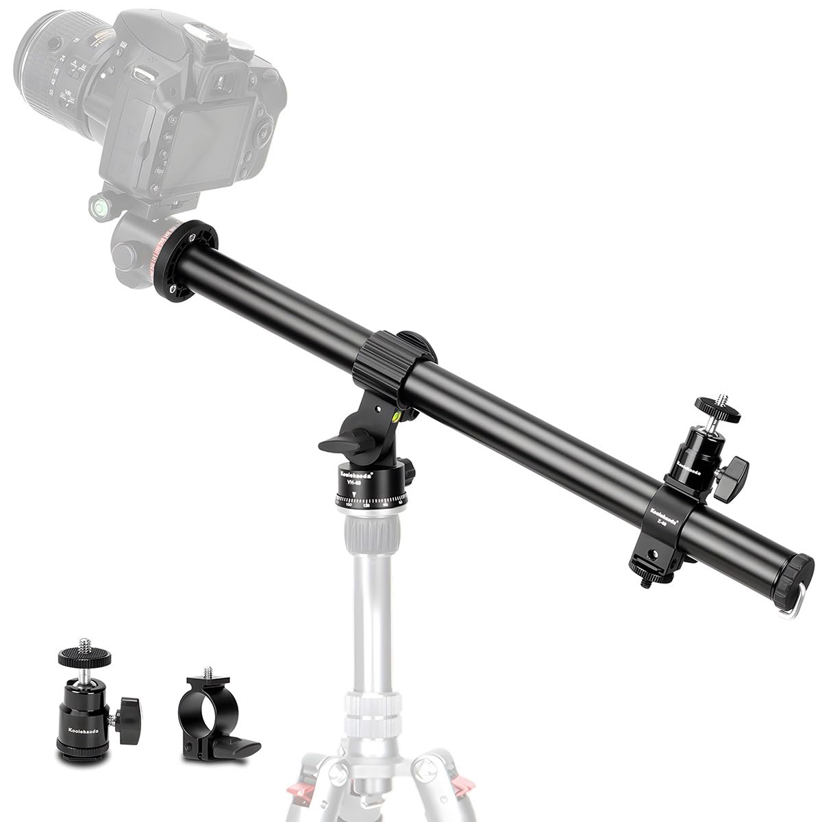 Koolehaoda Tripod Extension Arm,16.5" Horizontal Center Column Tripod Extension Arm 360° Rotatable Rotating Base for Overhead Photography, Macro and Low-Angle Shooting, Load up to 10kg