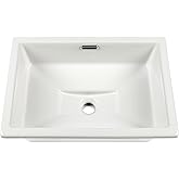 AMASHEN 20.5" x 14.4" Self-rimming Bathroom Sink Undermount or Drop-in Ceramic Vanity Basin with Overflow (OB-15)