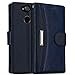 IDOOLS Leather Wallet Phone Case for Sony Xperia XA2 Ultra, Folding Flip Cases Protective Cover Strong Magnetic Closure Protector with Card Slots Kickstand (Blue, 6.0”)