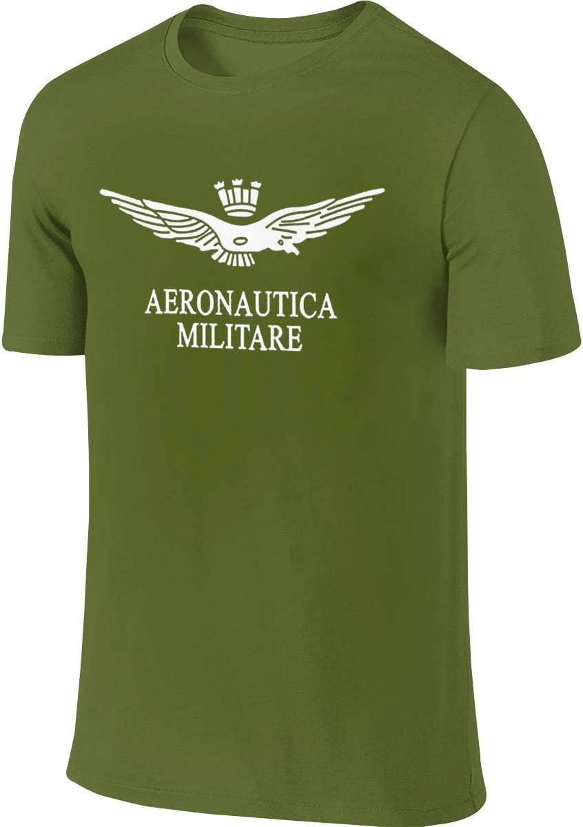 KOOLE Men's Aeronautica Militare Comfortable Tennis Short Sleeves Cotton Tshirts Moss Green