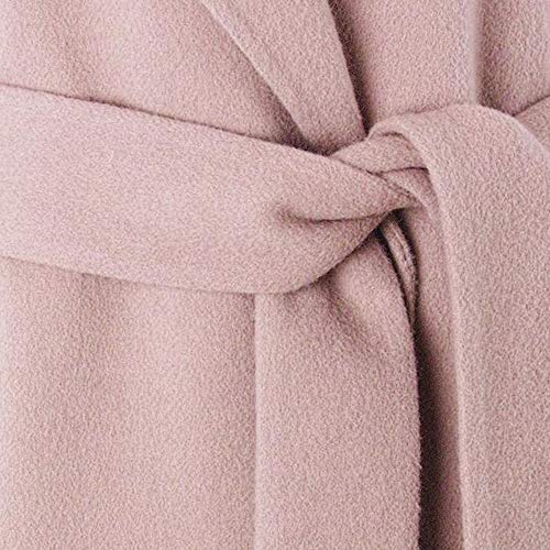 POTO Women Coats Plus Size, Ladies Winter Lapel Wool Coat Trench Jacket Pea Coats Jacket Overcoat Outwear(L-5XL) Pink