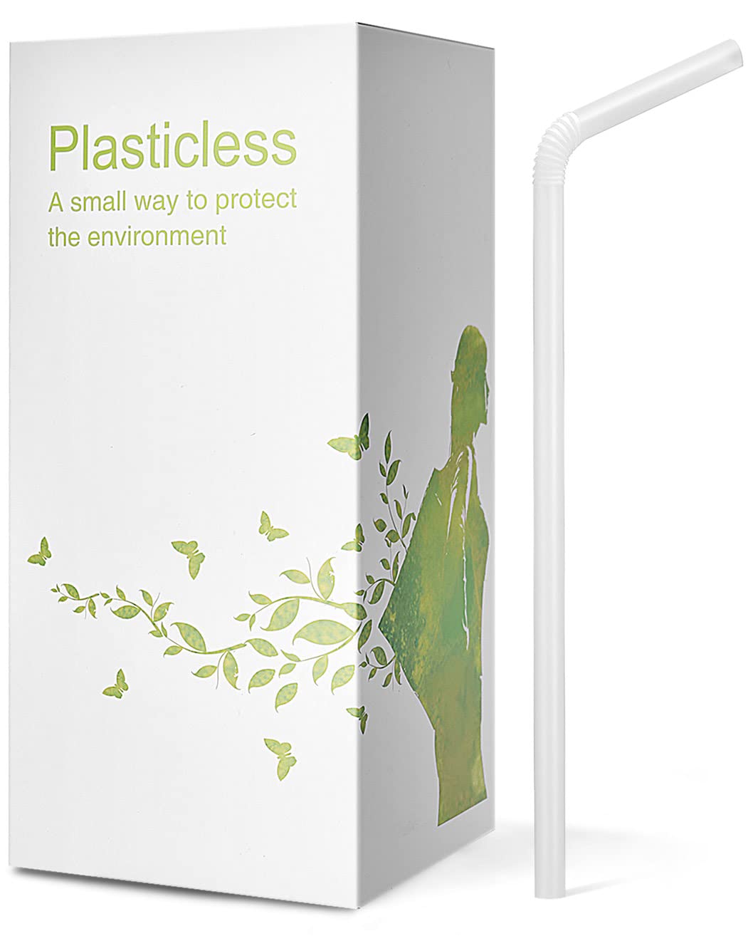 Photo 1 of 200 Count 8.25" Eco-friendly Bendable Compostable PLA Straws - KTOB Plasticless Biodegradable Flexible Drinking Straws