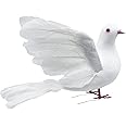 LWINGFLYER Large Flying Doves Artificial Simulation Foam Bird White Feathered Dove for Craft Wedding Decoration Party Accessories Christmas Tree Ornaments (Big Fly Dove)