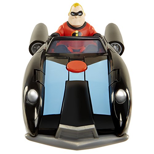 The Incredibles 2 Incredibile Car & Mr. Incredible Action Figure 2-Piece Set, Black Car and Red Mr. Incredible Figure, Medium