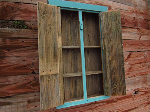 Distressed Bathroom Medicine Cabinet, Turquoise Blue Spice essential oil Cabinet