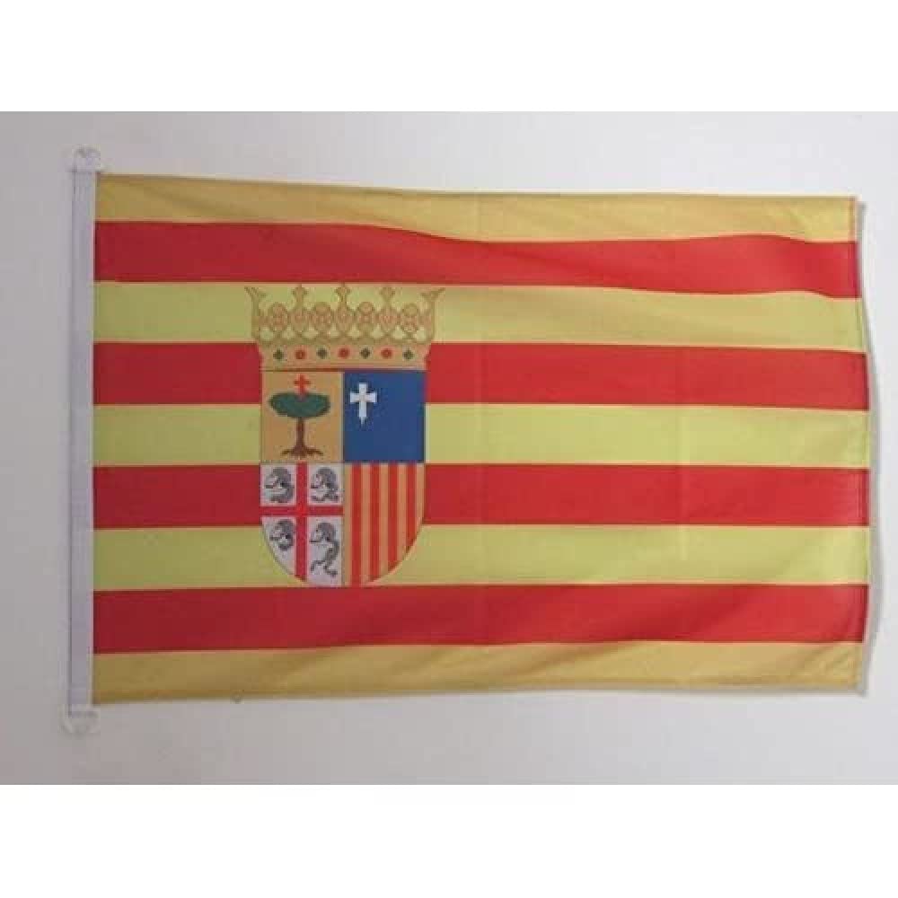 AZ FLAG - Aragon Flag - 3x5 Ft - For Outdoor - Spanish region of Aragón Banner Knitted Polyester with Two Plastic Rings - Fade Resistant - Vivid Colors - 3' x 5' Feet - 150x90 Cm