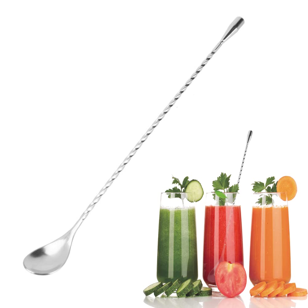 TOPINCN Mixing Spoon Wine Cocktail Shaker Spoon Long Handle Layering Tool Bar Twisted Spiral Tool