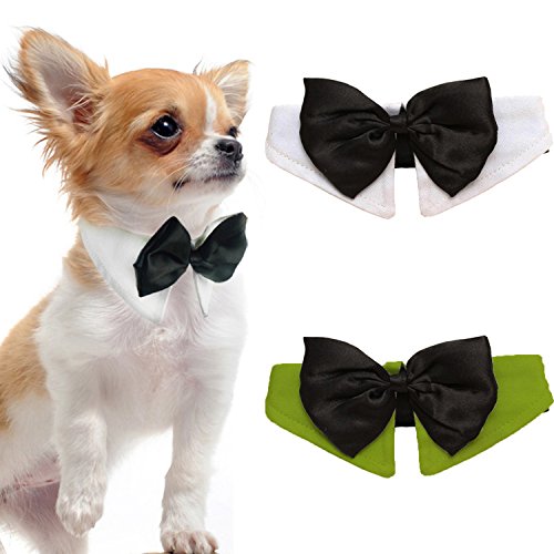 Rypet Adjustable Dog Bow Tie(2 PCS) Puppy Costume Collar Cats Puppy Tie Neck Tie - Perfect for Wedding Tie Party Accessories