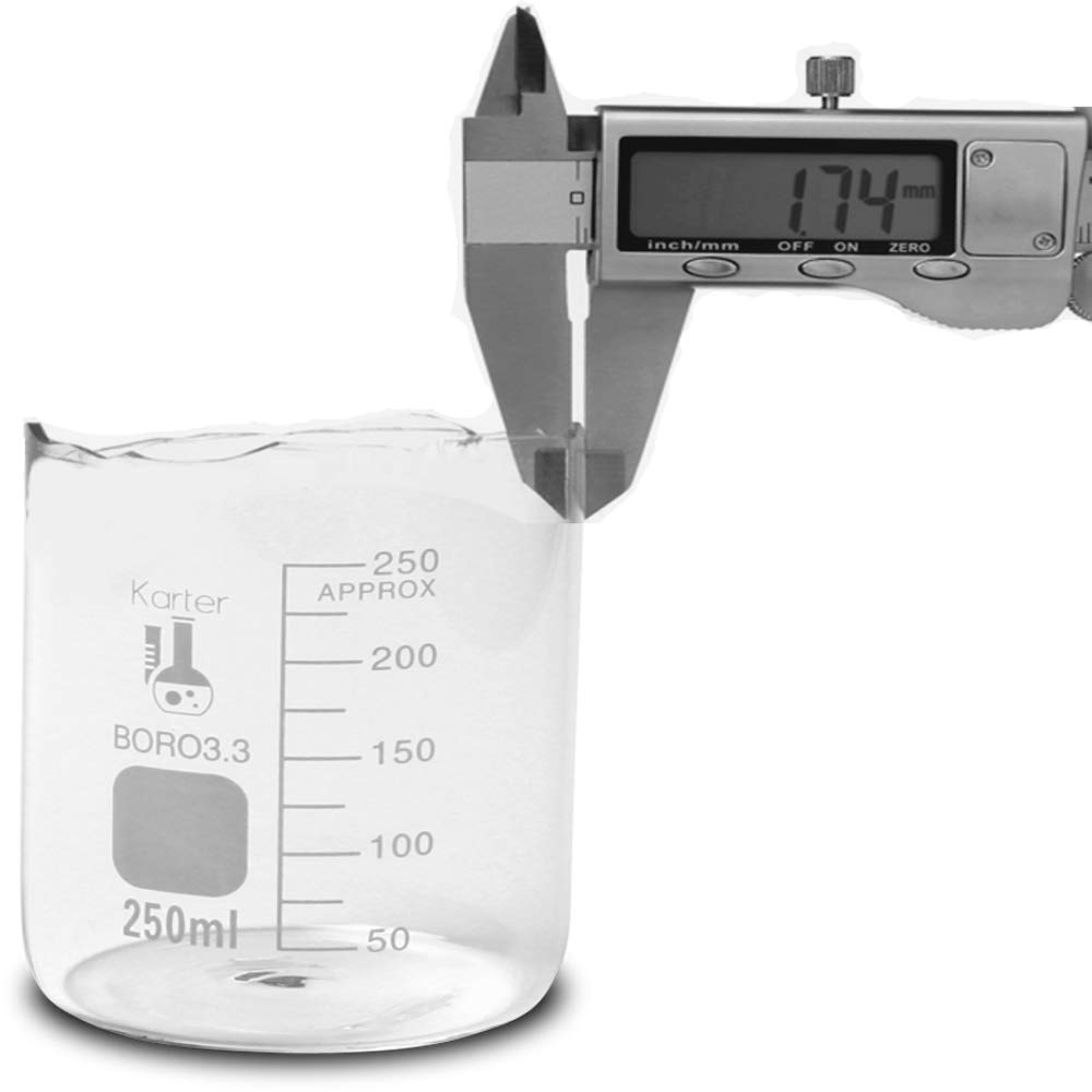 Karter Scientific 214T2, 3.3 Boro, Griffin Low Form, Glass Beaker Set - 3 Sizes - 50ml, 100ml, 250ml: Industrial & Scientific