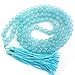 OVALBUY 8mm 108 Blue Stone Beads Tibetan Buddhist Prayer Meditation Mala Necklace