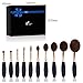 Beauty Kate Multi-function Oval Toothbrush Makeup Brushes Set of 10 pcs (Rose-gold Black)