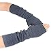 F Flammi Cashmere Blended Arm Warmer for Women Winter Fingerless Gloves Knit Mitten Gloves Wrist Warmer with Thumb Hole