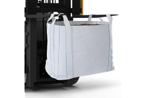 MILOO FIBC Bulk Bag - 1 Ton Bag - 35 x 35 x 40" - Heavy Duty Super Sack for Agriculture Feed & Grain, Construction Debris Removal - 2200lb Capacity