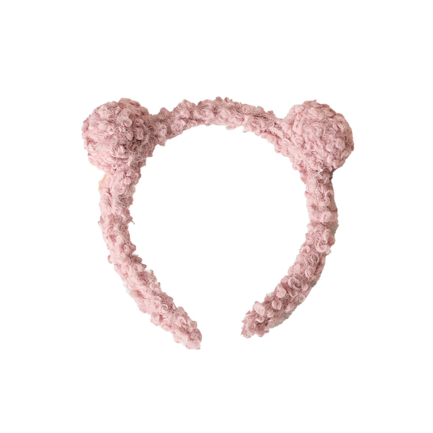 Miaija Bear Ears Hairbands Cute Fluffy Makeup Hair Bands Washing Face Hair Accessories for Women Girls Kids Gift Makeup Decoration (Pink)