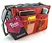 Periea Chelsy Purse Organizer Insert with Handles & 13 Pockets - 3 Sizes (Orange, Large)