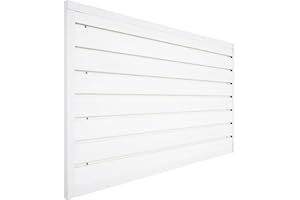 FRAYSCENT Slatwall Panel Garage Wall Organizer Heavy Duty Wall Mounted, PVC Slat Wall Panels Garage Wall and Home Organizer Storage System, Garage Slatwall for Tool Organization Peg Board 4ft by 2ft (White)