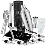 Bar Set 19-Piece Mixology Bartender Kit - Cocktail Shaker Set Bar Tool Set for Home and Professional Bartending - Martini Shaker and Drink Mixing Bar Tools - Cocktail Kit with Bar tools, Recipe Bonus