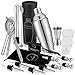 Bar Set 19-Piece Mixology Bartender Kit - Cocktail Shaker Set Bar Tool Set for Home and Professional Bartending - Martini Shaker and Drink Mixing Bar Tools - Cocktail Kit with Bar tools, Recipe Bonus