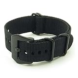 StrapsCo Ballistic Nylon NATO G10 Zulu Watch Strap w/ Matte Black Pre-V Buckle