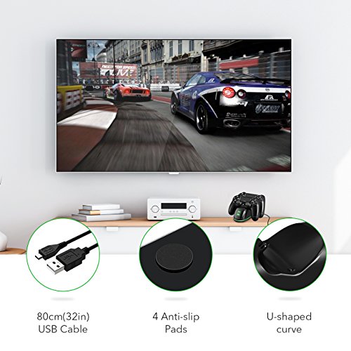 PS4 Controller Charger, PICTEK Dual USB Charging Dock, Fast Charging with LED Indicator and Overcharging Protection, for PS4/ PS4 Pro/ PS4 Slim Controllers