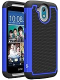 HTC Desire 526 Case, LK [Shock Absorption] Drop Protection Hybrid Dual Layer Armor Defender Protective Case Cover for HTC Desire 526 (Blue)