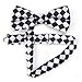 TopTie Mens Black & White Checkerboard Pre-Tied Satin Formal Bow Tie
