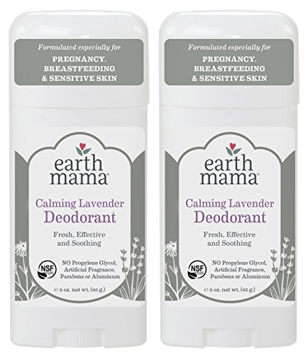 Calming Lavender Deodorant by Earth Mama | Natural and Safe for Sensitive Skin, Pregnancy and Breastfeeding, Contains Organic Calendula 3-Ounce (2-Pack)