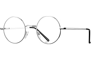 Pro Acme Non Prescription Clear Lens Glasses Retro Small Round Metal Frame