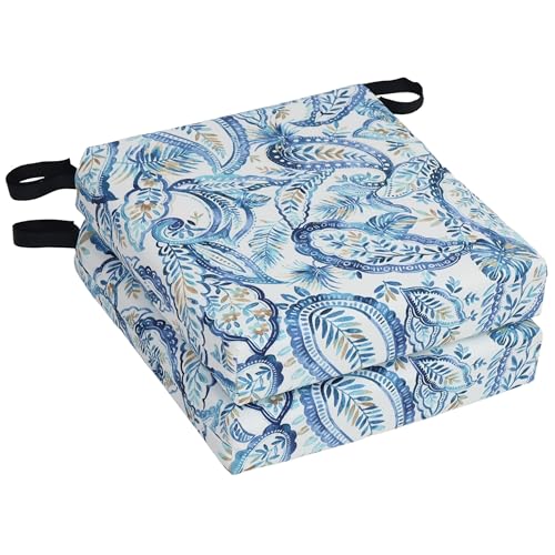 Blazing Needles Indoor/Outdoor Chair Cushion, 16" x 16", Faylynn Lapis 4 Count