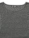 Allegra K Women Rhinestone Decor Scoop Neck Batwing Sleeves Tunic Top Dark Gray L (US 14)