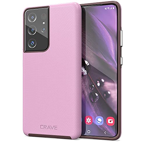 Crave for Galaxy S21 Ultra Case, Shockproof Protection Dual Layer Case for Samsung Galaxy S21 Ultra 5G (6.8 inch) - Lilac