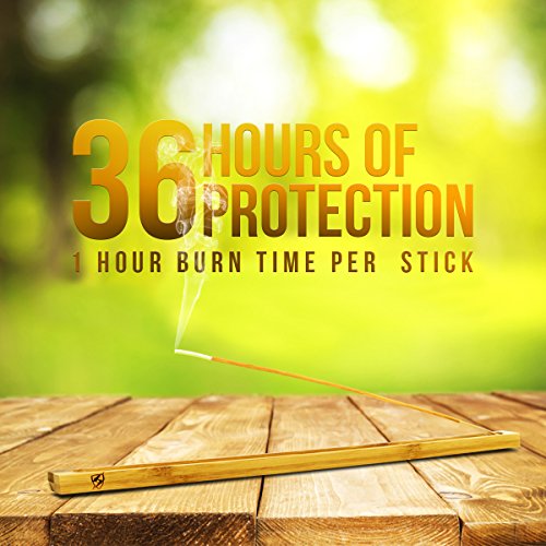 EnvyDeal Citronella Mosquito Repellent Incense Sticks, Natural 36 Pack with Bamboo Stand for Garden Indoor Outdoor Patio, Infused with Lemongrass and Rosemary - Thumbnail 3