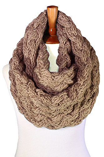 UPC 717880509782, Basico Women Winter Chunky Knitted Infinity Scarf Warm Circle Loop Various Colors (Chunky Taupe)