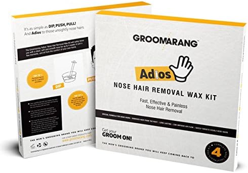 Groomarang Adios Nose Hair Removal Wax Kit Nasal & Ear Hairs - Painless, Effective and Safe