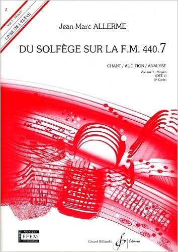 Du Solfege Sur La F M 440 7 Chant Audition Analyse Eleve Livre Seul Amazon Fr Allerme Jean Marc Livres