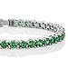 Gem Stone King 10.00 Ct Round Green Color Cubic Zirconia CZ Tennis Bracelet For Women 7 Inch