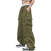 FENGQIYUNHAI Cargo Pants Women Baggy Parachute Pants Woman Mutil Pockets Loose Fit Y2K Casual Pants for Women