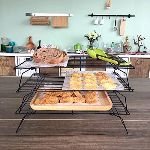 Kingrol 2 Pack 3Tier Stackable Cooling Rack, Nonstick Wire Cake Rack