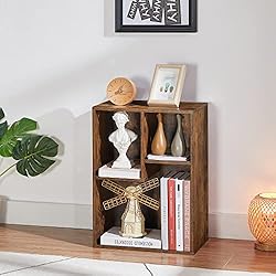 VECELO 3-Cube Small Bookshelf, Modern Bookcases