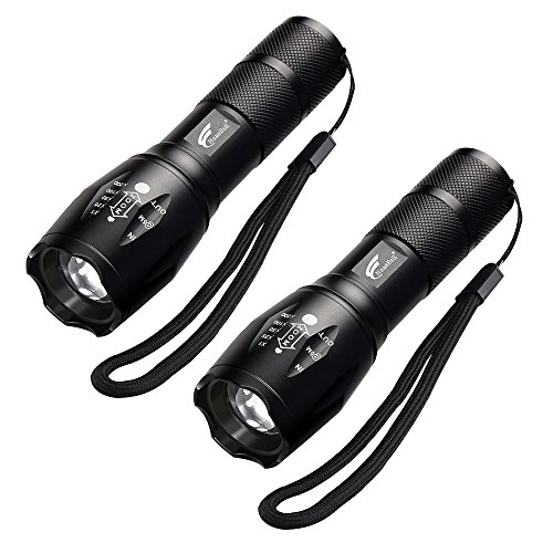 Flashlights, Hausbell Mini T6 Flashlight LED Flashlight Tactical Flashlight Atomic Beam Flashlight Torch Adjustable Focus Zoom Flashlight (2 packs)