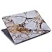 HDE Plastic Hard Case and Keyboard Cover for MacBook Pro 13 (Non Retina) Snap On Protective Hard Shell White Marble Design Fits Old MacBook Pro 13 Inch Model A1278 with CD Drive (White Gold Marble)