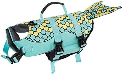 Paws Paradise Dog life jackets Coat Vest Cosplay Mermaid Pet Swimming Training Dog Swimsuit (S)