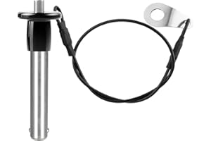 ZOWZEA 304 Stainless Steel Quick Release Pin 0.39 Inch(10mm) Diameter Ball Locking Pin with Push Button Lanyard Cable Usable Length 1.37"(35mm)