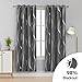 Deconovo Blackout Curtains - Silver Wave Print, Thermal Insulated, Noise Reducing, Privacy Drapes for Bedroom & Living Room (52W x 72L Inch, Dark Grey, 2 Panels)