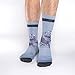 Good Luck Sock Men's Samurai Sushi Fish Crew Socks, Shoe size 8-13, Blue