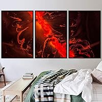 3 Piece Framed Canvas Wall Art Abstract Fluids 3D Abstract Abstract Brushstroke Contemporary - 16