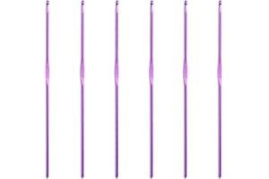 ZXUEZHENG 6Pcs 3mm Aluminum Crochet Hook Knitting Needles US Size D (Size 3) for DIY Yarn Craft,Nice Gift for Women Adults Kids Children Beginners (Purple)